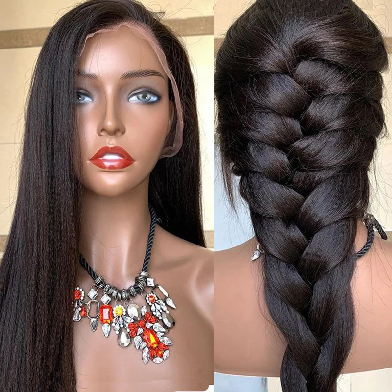 Wig Mid-Point Black Long Straight Hair High Temperature Silk Fluffy Wig Wig Mid-Point Black Long Straight Hair High Temperature Silk Fluffy Wig
